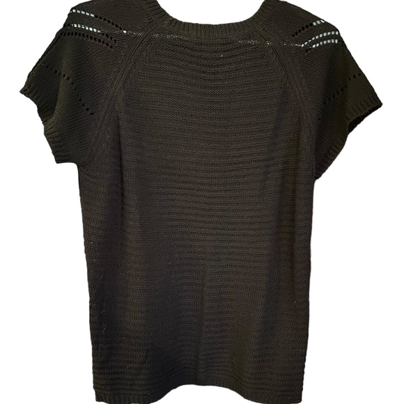 Vintage Womens Fever Brand Knitted Short Sleeve Round Neck Blouse Top Large - Picture 2 of 4